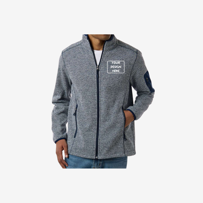 north end mens jasper full zip fleece jacket classic navy white custom embroidery and printing