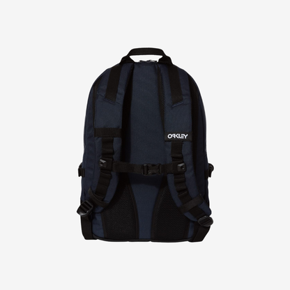 Back view of Oakley 20L Street Backpack in Fathom color with padded straps and ergonomic support