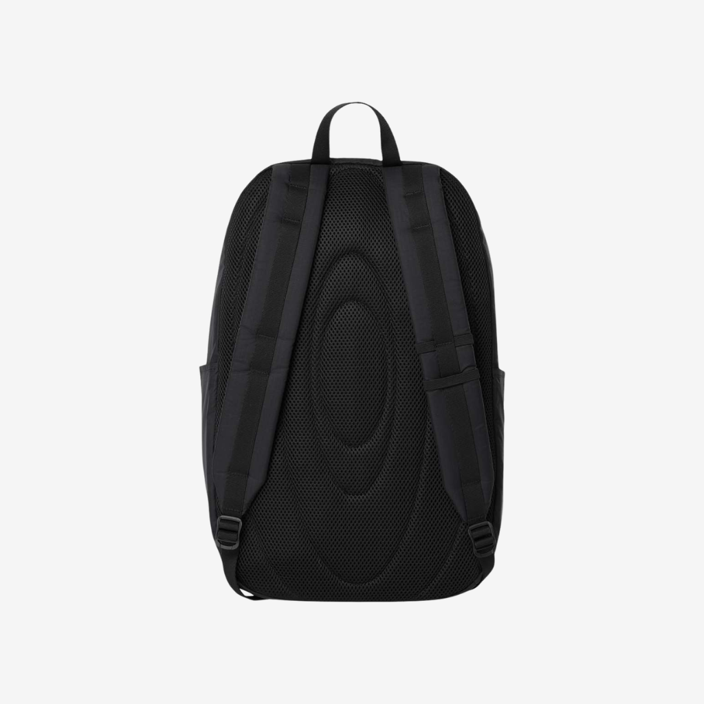 Back view of Oakley 22L Sport Backpack in Blackout color featuring padded shoulder straps and ergonomic design