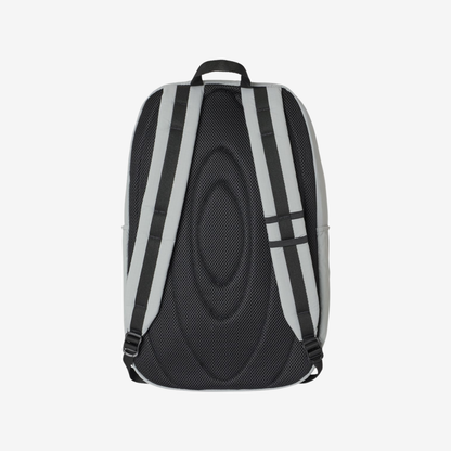 Back view of Oakley 22L Sport Backpack in Stone Grey color with padded straps and breathable back panel