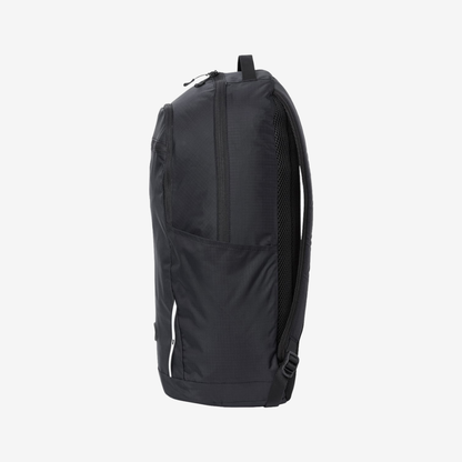Side view of Oakley 28L Sport Backpack in Blackout color showing large capacity and slim profile design