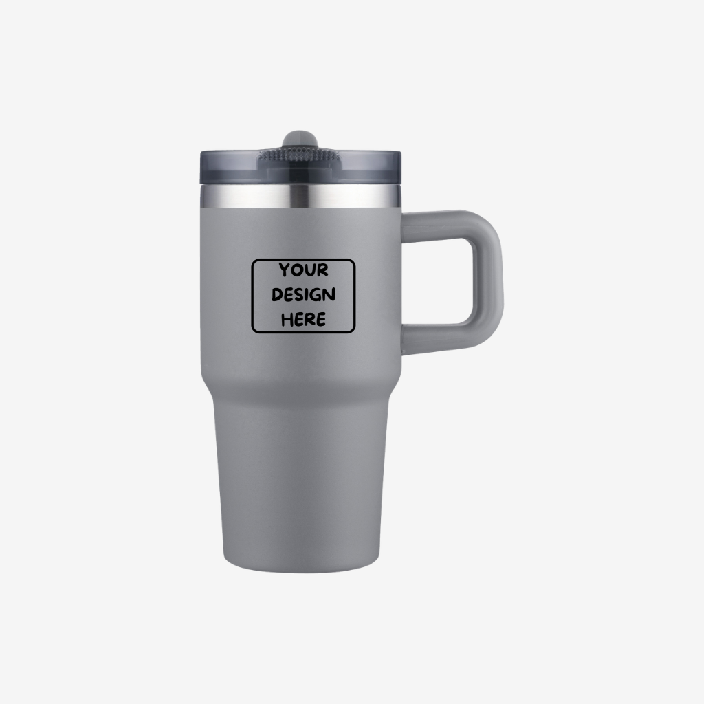 gray 20 oz vacuum insulated tumbler mug with handle custom promotional tumbler printing