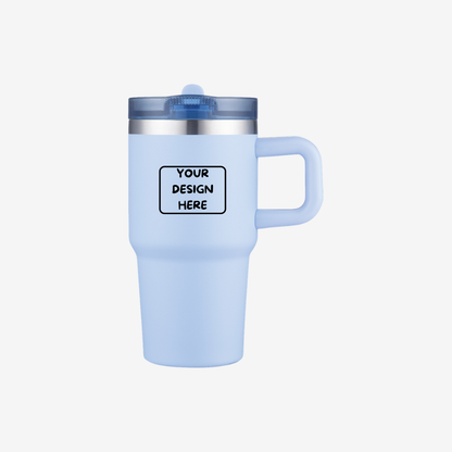 light blue 20 oz vacuum insulated tumbler mug with handle custom printed tumbler