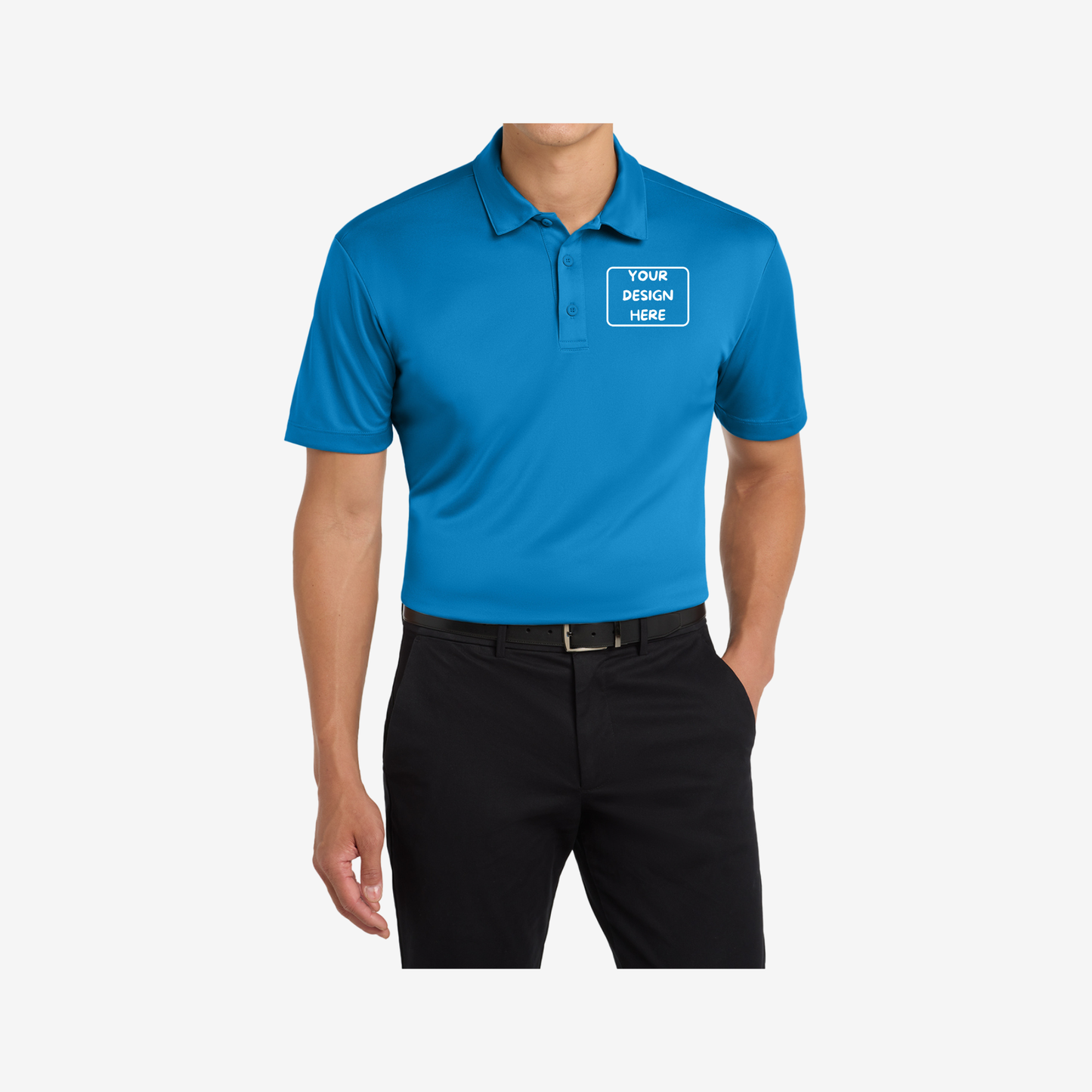 Port Authority Silk Touch Performance Polo K540 bright purple front view performance polo shirt