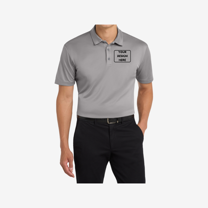 Port Authority Silk Touch Performance Polo K540 gusty grey front view professional polo shirt