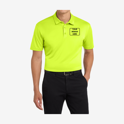 Port Authority Silk Touch Performance Polo K540 neon yellow front view safety performance polo