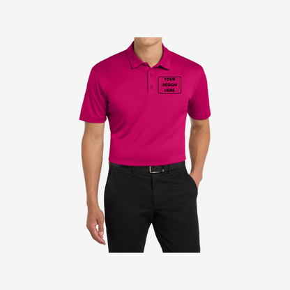 Port Authority Silk Touch Performance Polo K540 pink raspberry front view women's corporate polo