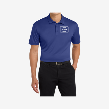 Port Authority Silk Touch Performance Polo K540 royal blue front view corporate polo shirt