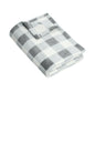 Port Authority Small Ultra Plush Blanket Marshmallow with Monument Grey Check – custom embroidery available – Pro Goodie Promotion