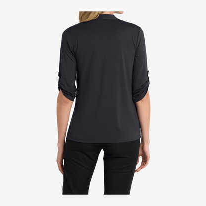 Port Authority Women's Concept Shrug L543 grey smoke back view women's lightweight business shrug