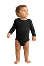 Rabbit Skin Infant Long Sleeve Jersey Bodysuit in Black
