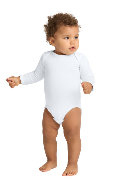 Rabbit Skin Infant Long Sleeve Jersey Bodysuit in White