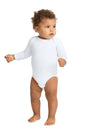 Rabbit Skin Infant Long Sleeve Jersey Bodysuit in White
