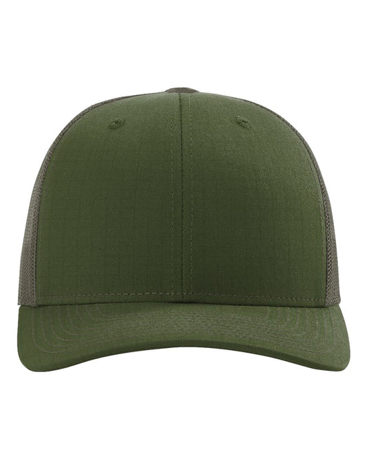 Army Olive Richardson 112T Tactical Trucker Cap customized with embroidery