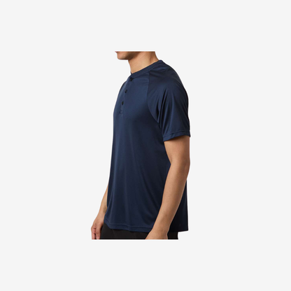 Team 365 men’s performance henley sport dark navy side view custom workwear shirt