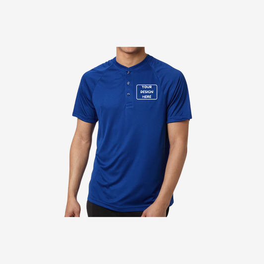 Team 365 men’s performance henley sport royal blue breathable custom team shirt