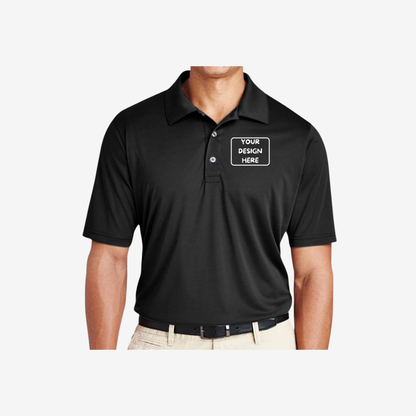 Team 365 men’s tall performance polo black moisture wicking custom uniform polo shirt