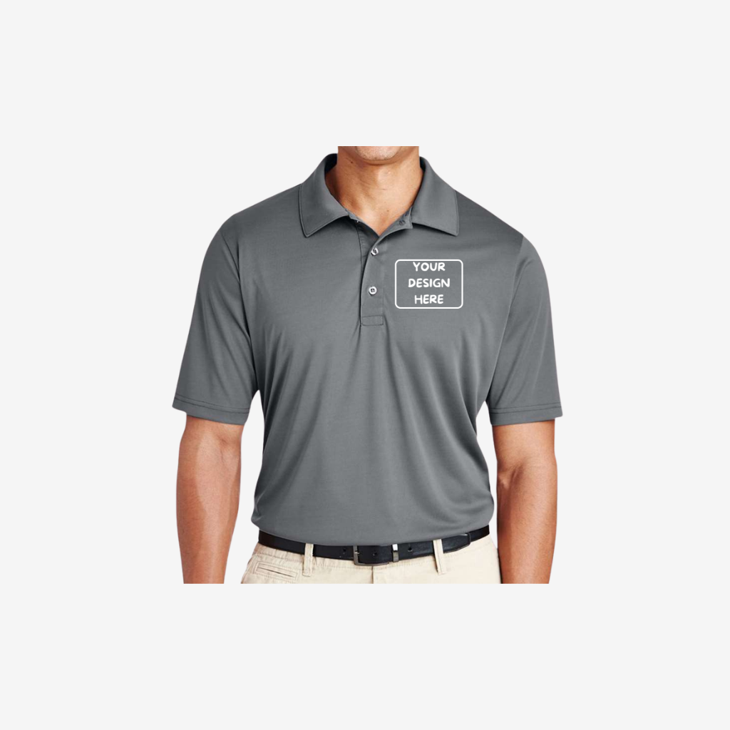 Team 365 men’s tall performance polo sport graphite grey breathable work uniform polo