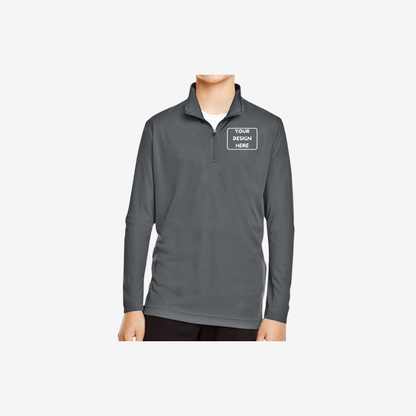 Team 365 youth quarter zip performance pullover sport graphite moisture wicking team jacket