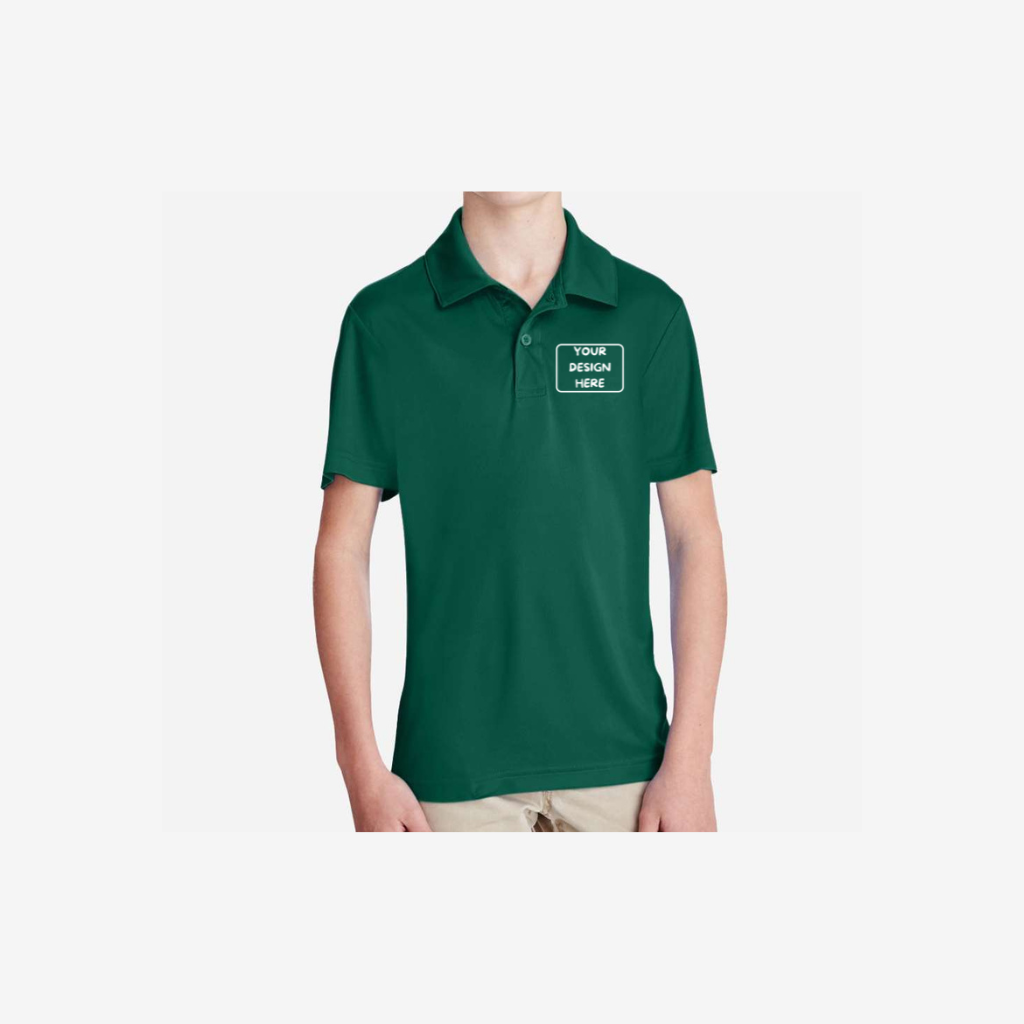 Team 365 youth zone performance polo sport forest green custom athletic team polo