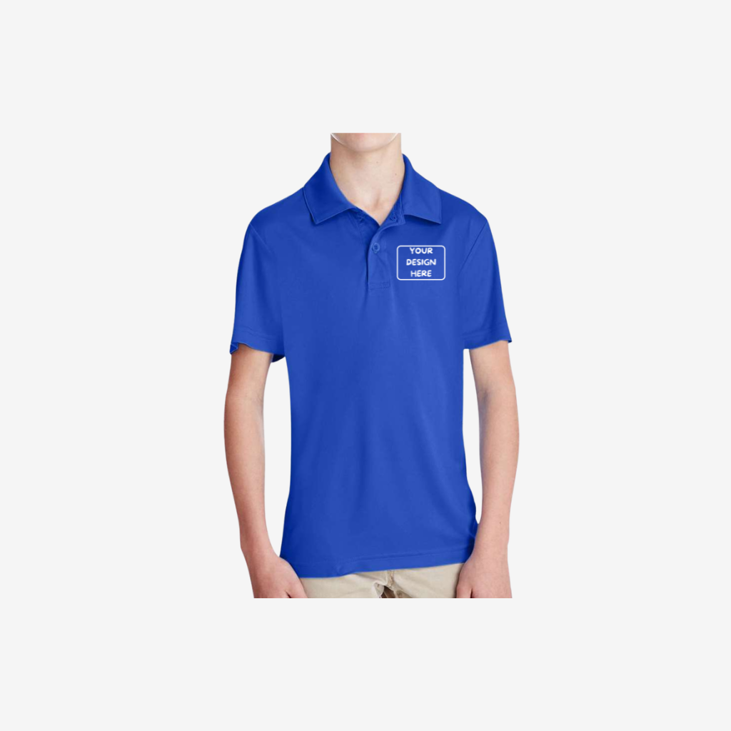 Team 365 youth zone performance polo sport royal blue custom athletic team polo shirt
