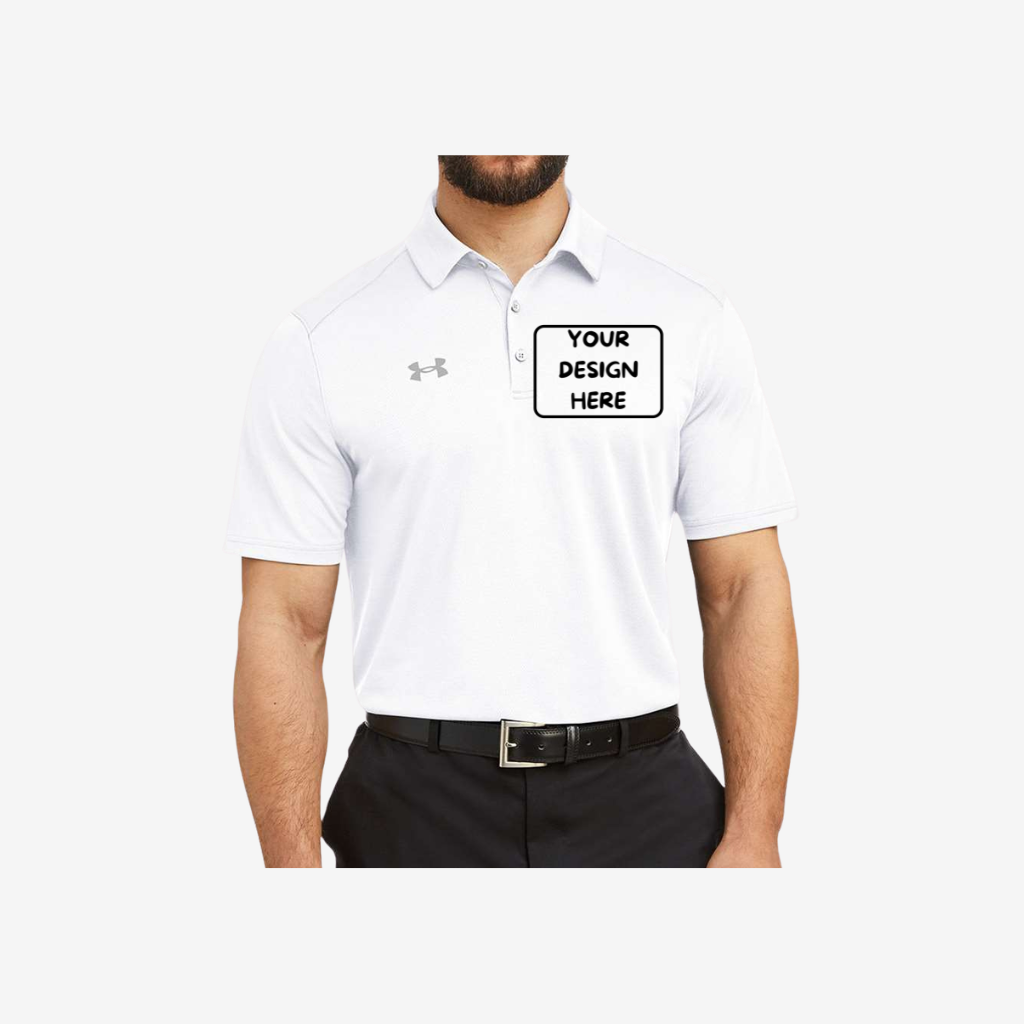 Under Armour men’s tech polo white mod grey moisture wicking performance uniform polo shirt