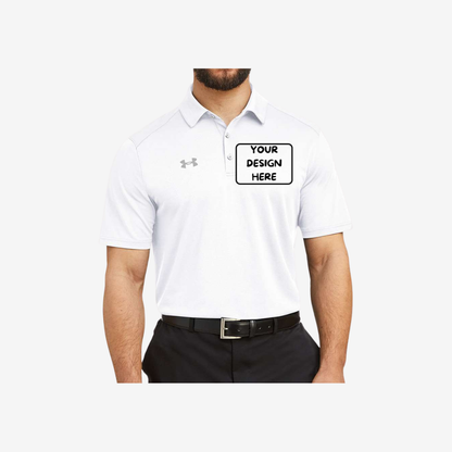 Under Armour men’s tech polo white mod grey moisture wicking performance uniform polo shirt