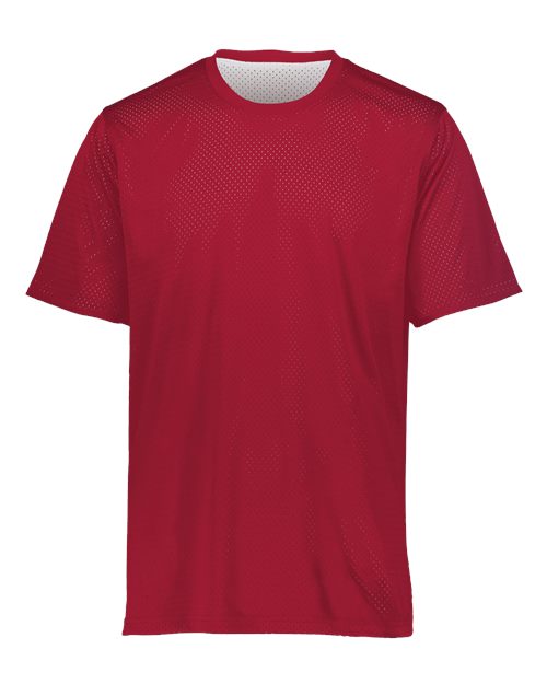Youth Mesh Reversible Jersey – Augusta 1603 in scarlet red and white, youth custom sports jersey by Pro Goodie Promotion