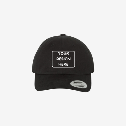 Black YP Classics 6245PT peached cotton twill dad hat with a low-profile crown and curved bill