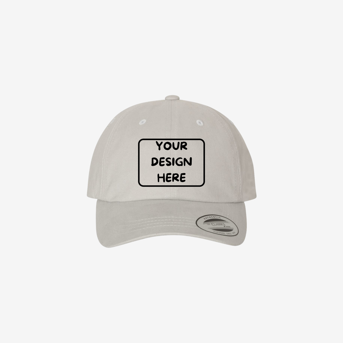 Light Grey YP Classics 6245PT peached cotton twill dad hat with a low-profile crown and curved bill