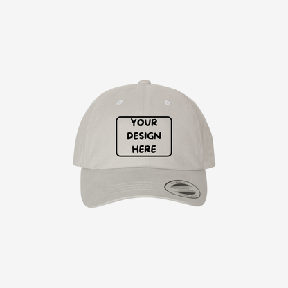 Light Grey YP Classics 6245PT peached cotton twill dad hat with a low-profile crown and curved bill