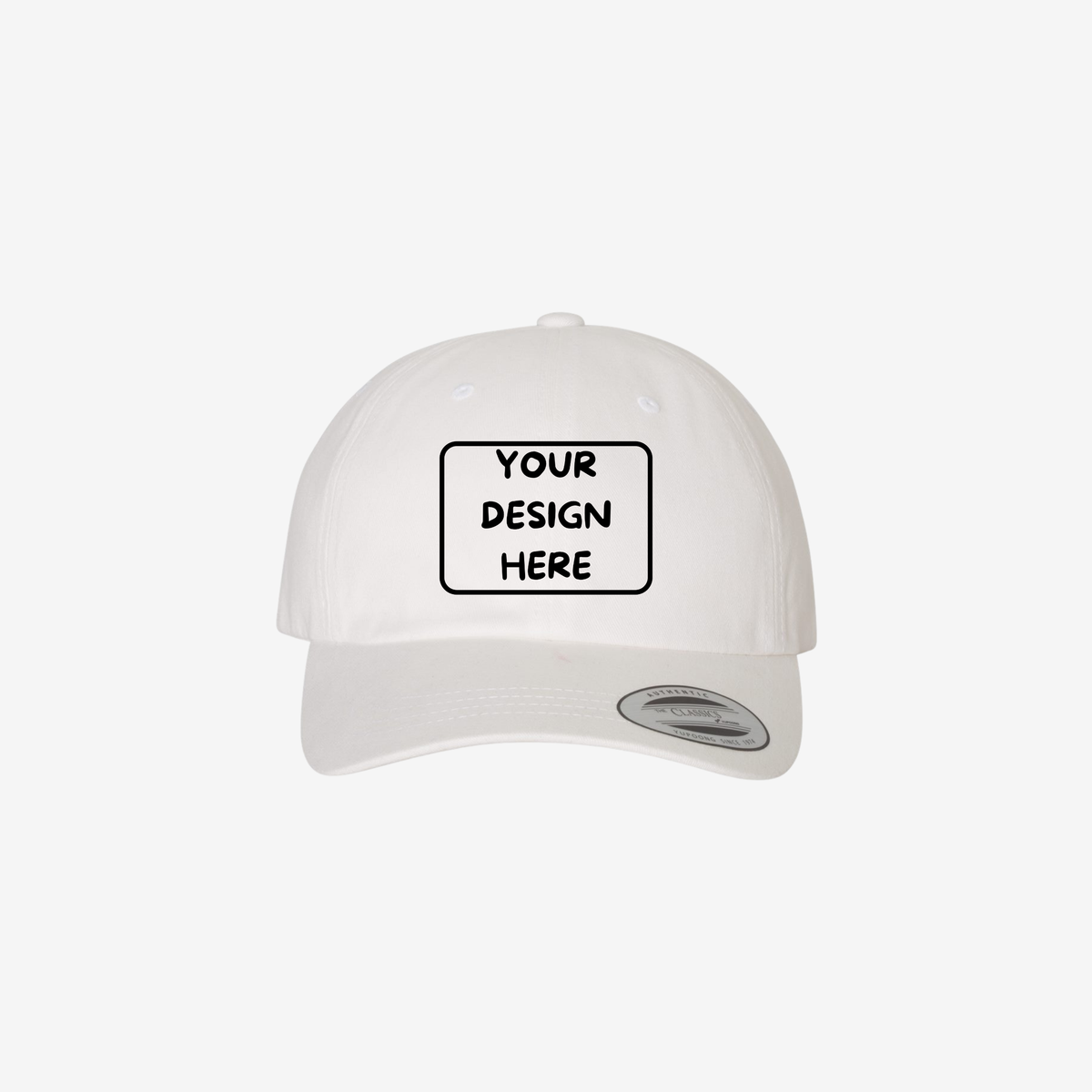 White YP Classics 6245PT peached cotton twill dad hat with a low-profile crown and curved bill